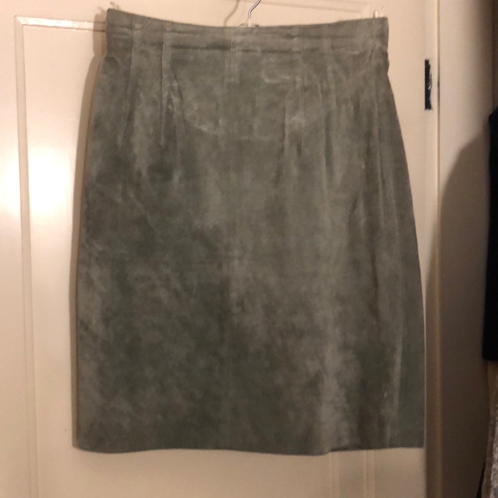 Sage green suede skirt